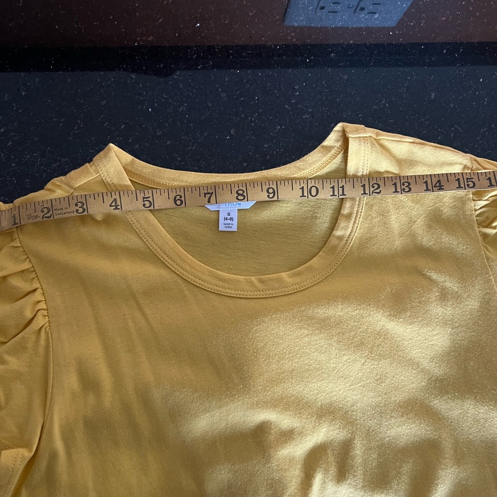 Time and Tru Yellow Tiered Ruffle Dress - Picture 8 of 9